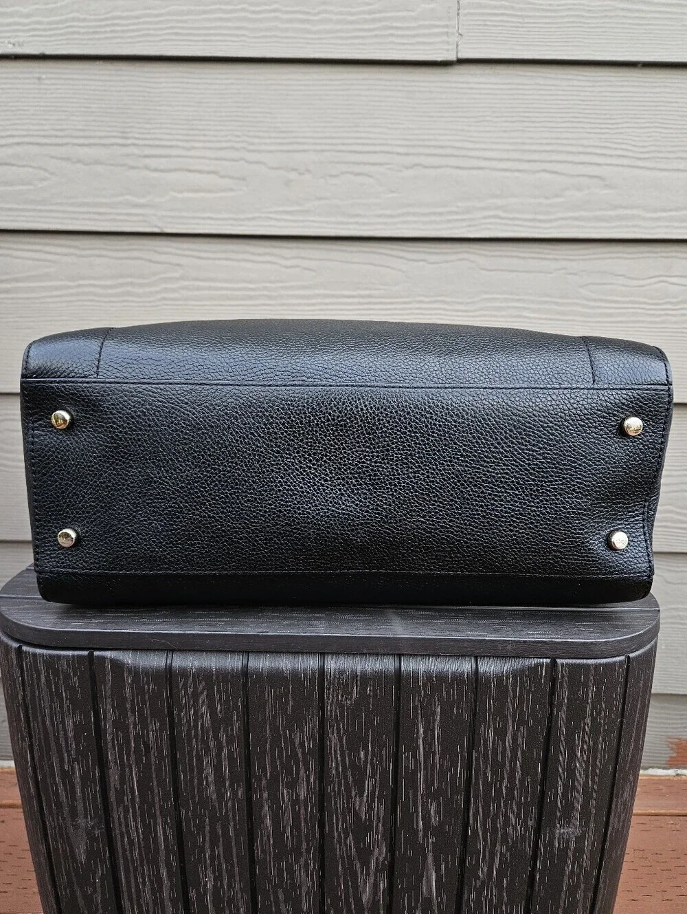 Kate Spade Large Black Handbag Doctor Medic Bag Pebbled Leather Purse Spacious